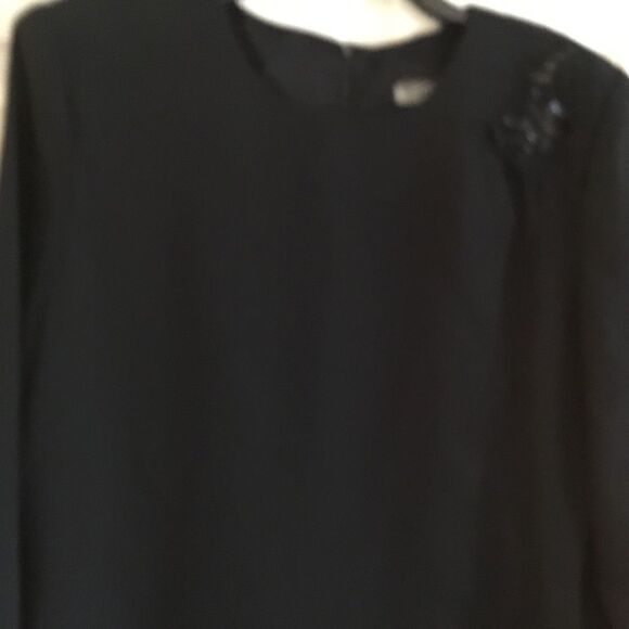 NWT. Gorgeous Black Crepe Women’s L/S Dress Size 10 Nicole Paris Brand - Picture 3 of 14